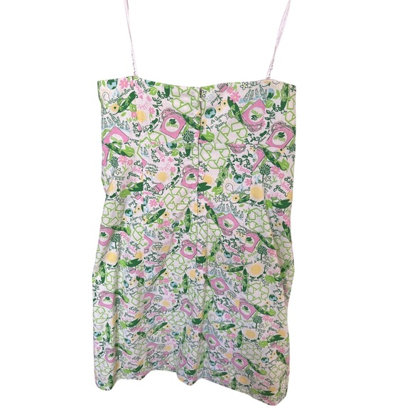 Lilly Pulitzer Rare Earth Day Vintange Strapless Fitted Cotton Lined‎ Dress 6 - Picture 8 of 9